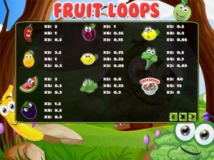 Fruit Loops paytable