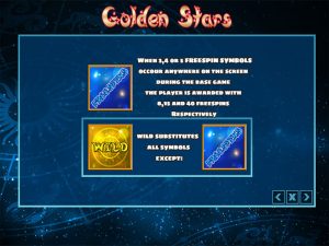 golden stars paytable 2